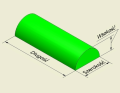 KR-PL03 piankowy półwałek rehabilitacyjny - długość 60cm; szerokość 18cm; wysokość 12cm