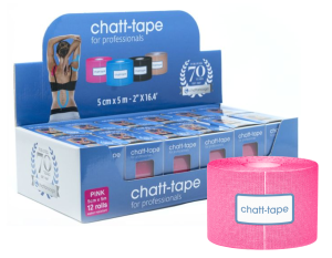Chatt-Tape 5004 różowa taśma bawełniana do kinesiotapingu op. 12 rolek