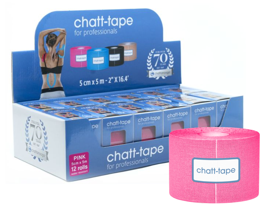 Chatt-Tape 5004 różowa taśma bawełniana do kinesiotapingu op. 12 rolek | EpicMED sprzęt i wyposażenie medyczne