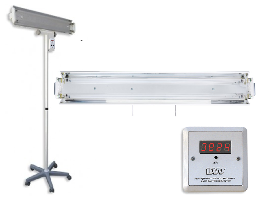 NBV-2x30PLW lampa bakteriobójcza bezpośredniego działania mobilna z licznikiem LED | EpicMED sprzęt i wyposażenie medyczne
