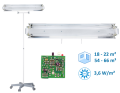 NBV-2x30PL lampa bakteriobójcza bezpośredniego działania 2x30W mobilna z licznikiem - wydajność i skuteczność w pomieszczeniach do 22 m²