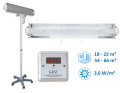 NBV-2x30PLW RC lampa bakteriobójcza bezpośredniego działania 2x30W mobilna z pilotem i licznikiem LED - wydajność i skuteczność w pomieszczeniach do 22 m²