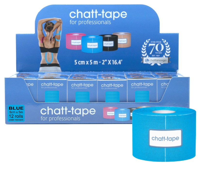 Taśma do kinesiotapingu Chattanooga Chatt-Tape 5cm op. 12 rolek x 5m niebieska | sklep medyczny EpicMED