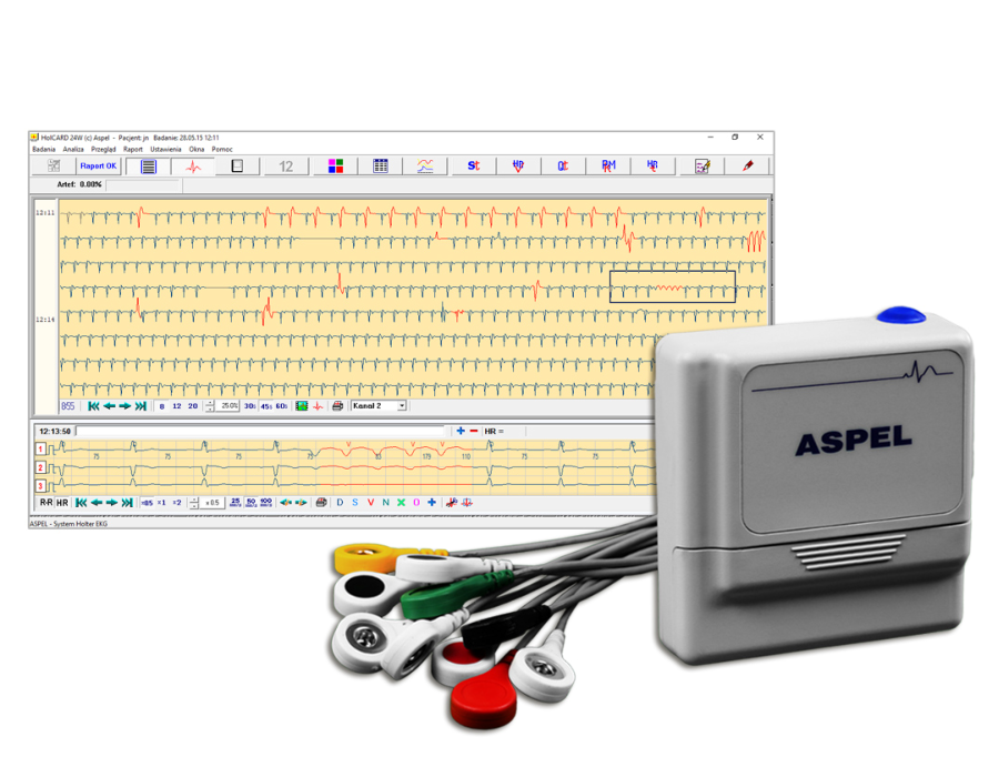 Holter EKG AsPEKT 712 HLT 201 rejestrator zapisu EKG z oprogramowaniem HolCARD Alfa | EpicMED sprzęt i wyposażenie medyczne