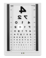 OKO-C tablica okulistyczna LED wg Snellena podświetlana z pilotem i optotypem CZ cyfry w lustrzanym odbiciu