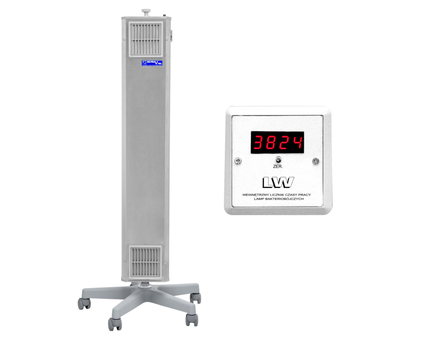NBVE-60PLW lampa bakteriobójcza przepływowa 2x30W mobilna z licznikiem LED | EpicMED sprzęt i wyposażenie medyczne