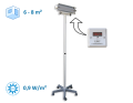 NBV-15PLW RC lampa bakteriobójcza bezpośredniego działania 1x15W mobilna z pilotem i licznikiem LED - wydajność