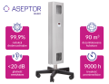 ASB-236MC INOX mobilna lampa UV-C Aseptor Basic przepływowa z licznikiem - skuteczność wiruso i bakteriobójcza