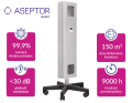 ASB-255MC INOX mobilna lampa UV-C Aseptor Basic przepływowa z licznikiem - skuteczność wiruso i bakteriobójcza