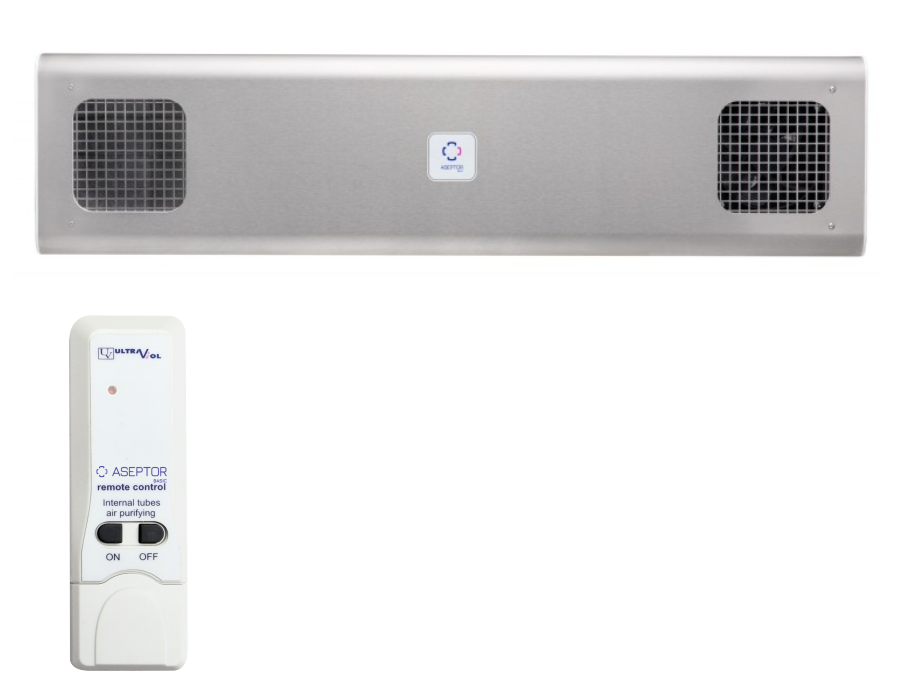 ASB-236W RC INOX lampa UV-C Aseptor Basic przepływowa ścienna z pilotem | EpicMED sprzęt i wyposażenie medyczne