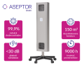 ASB-255M RC INOX Aseptor Basic przepływowa lampa UV-C 2x55W mobilna na kółkach z pilotem - skuteczność wiruso i bakteriobójcza