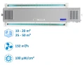 NBVE-60/60N 2-funkcyjna lampa bakteriobójcza przepływowa 2x30W+2x30W ścienna