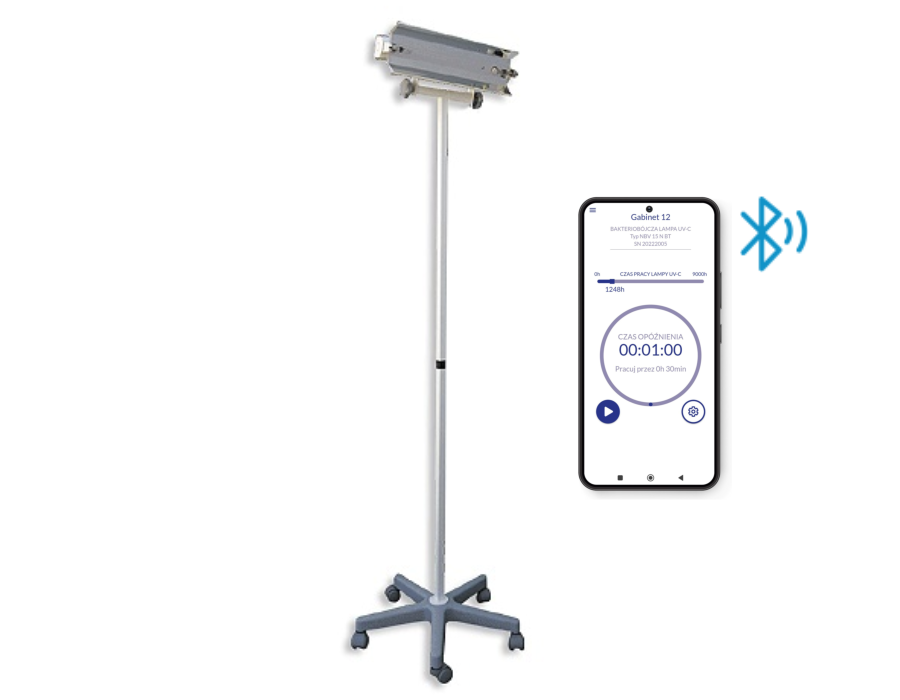 NBV-15P BT lampa bakteriobójcza bezpośredniego działania 1x15W mobilna | EpicMED sprzęt i wyposażenie medyczne