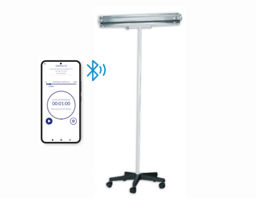 NBV-30P BT lampa bakteriobójcza bezpośredniego działania 1x30W mobilna | EpicMED sprzęt i wyposażenie medyczne