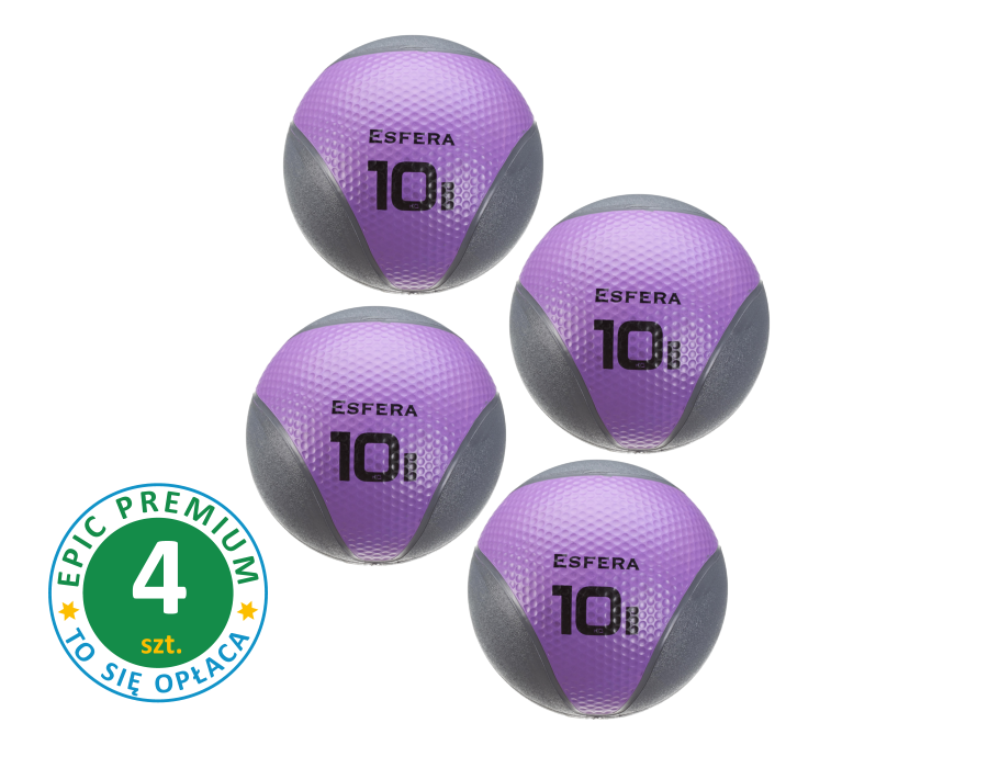 Trendy Esfera Premium 6610 Set 4 piłki lekarskie 10kg 29cm purpurowo-szare | EpicMED sprzęt i wyposażenie medyczne