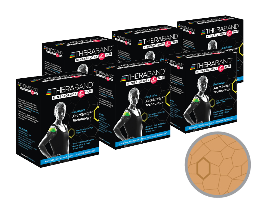 Thera-Band XactStretch 12928 Set 6 rolek beżowej taśmy kinezjologicznej 5x500 cm | EpicMED sprzęt i wyposażenie medyczne