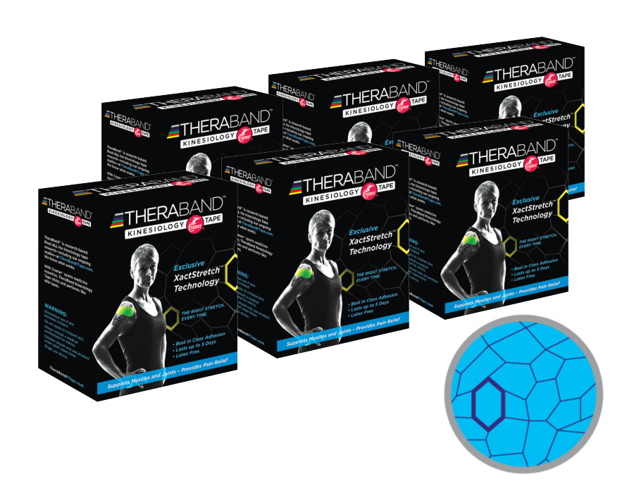 Thera-Band XactStretch 12929 Set 6 rolek niebieskiej taśmy kinezjologicznej 5x500 cm | EpicMED sprzęt i wyposażenie medyczne
