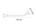 L-40P/RF wklęsła kriosonda laryngologiczna wielorazowa - wymiary