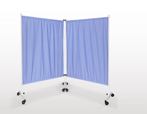 PM-2Z mobilny parawan lekarski zmywalny 2-skrzydłowy w ramie metalowej