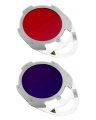 Solmed Trio lampa sollux do światłoterapii - filtry na wyposażeniu lampy (3 niebieskie i 3 czerwone)