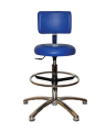 TR-04S taboret lekarski z oparciem z regulacją wysokości oraz oparciem 20x20 cm i obręczą pod stopy
