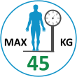Dopuszczalne obciążenie do 45kg
